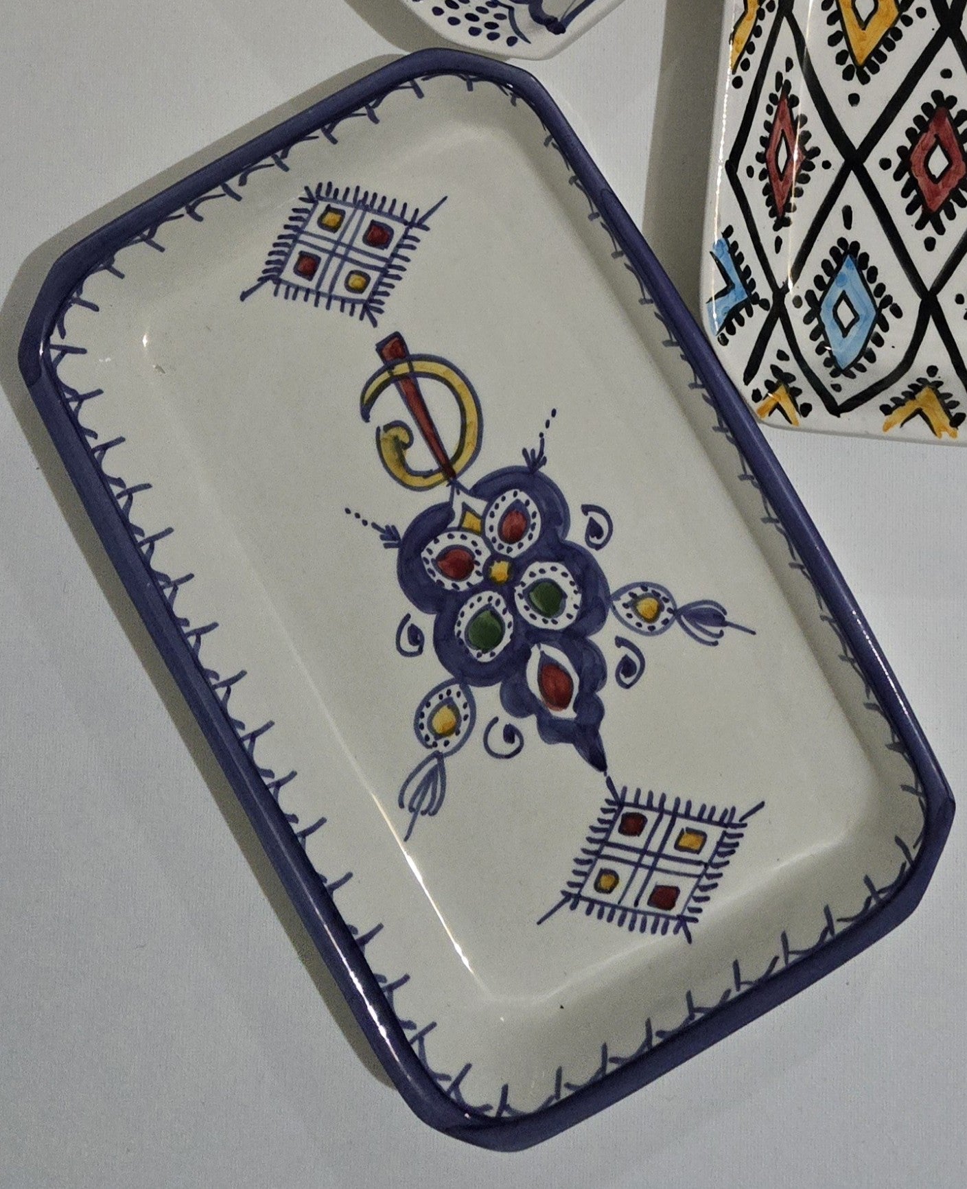 Handmade Rectangular Ceramic Plate 25cm