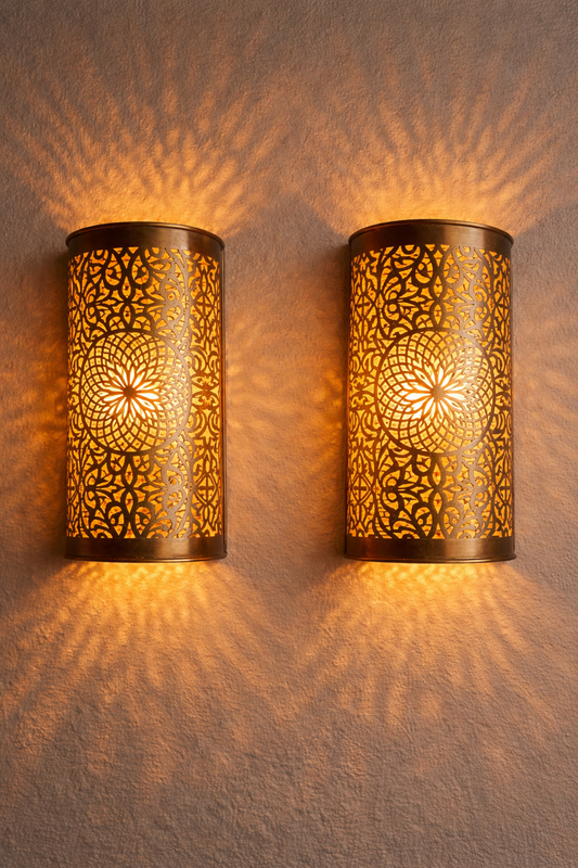 Handgefertigte Marokkanische Messing Wandleuchte – Orientalische Messing Wandlampe – Limitierte Edition (Nur 2 verfügbar)