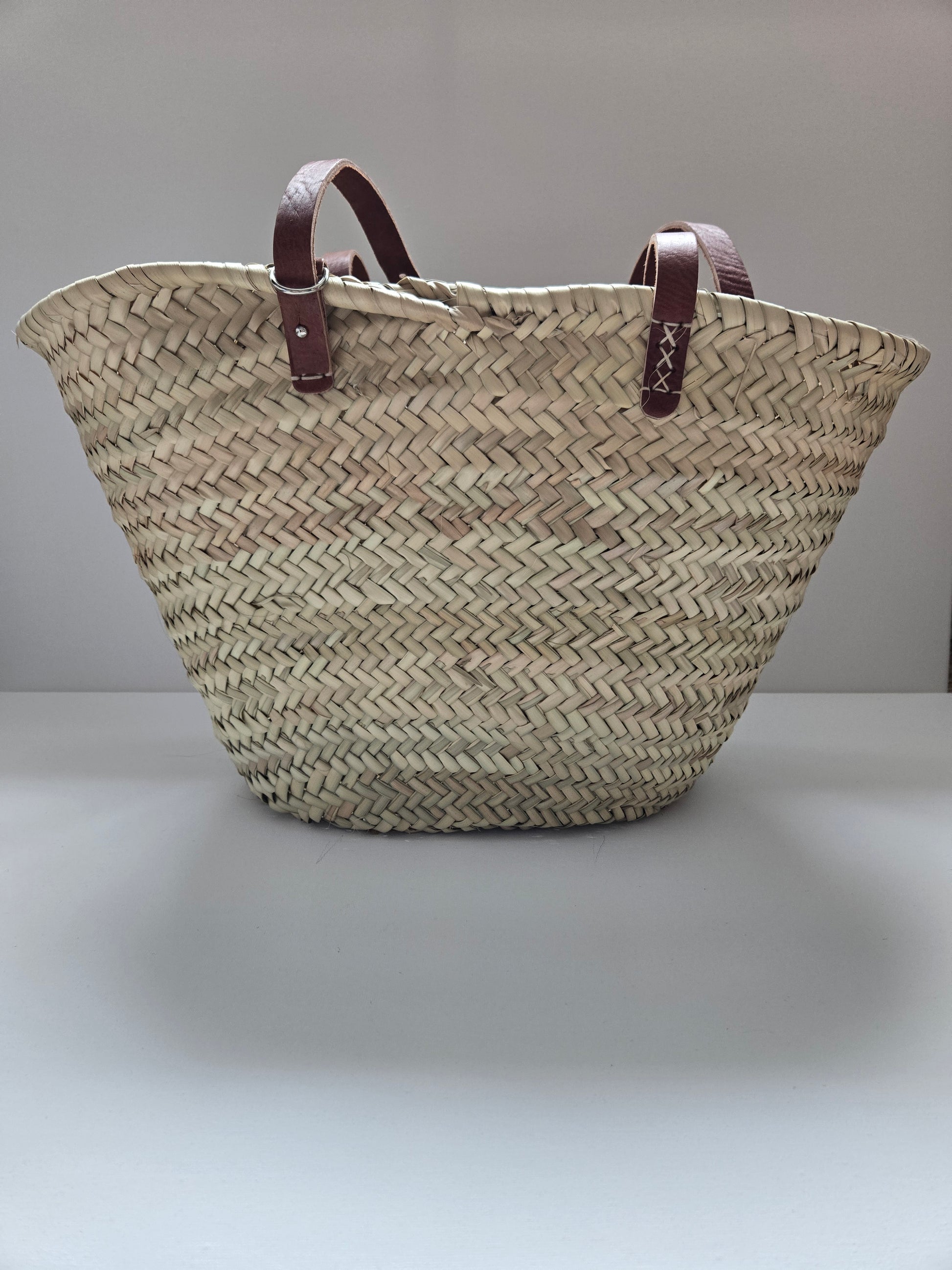Boho Palmblatt Tasche mit Ledergriffen