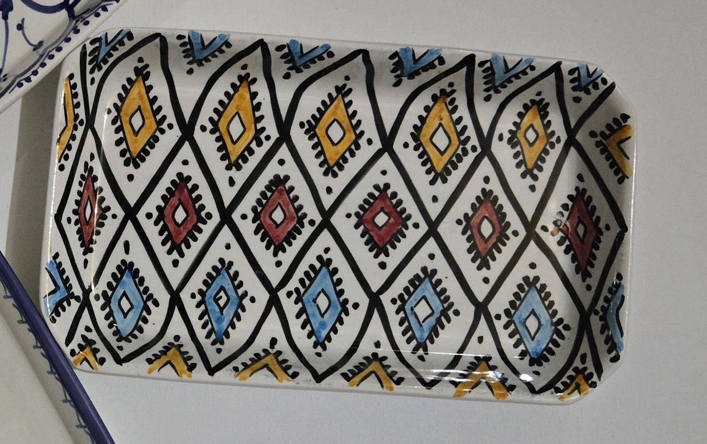 Handmade Rectangular Ceramic Plate 25cm