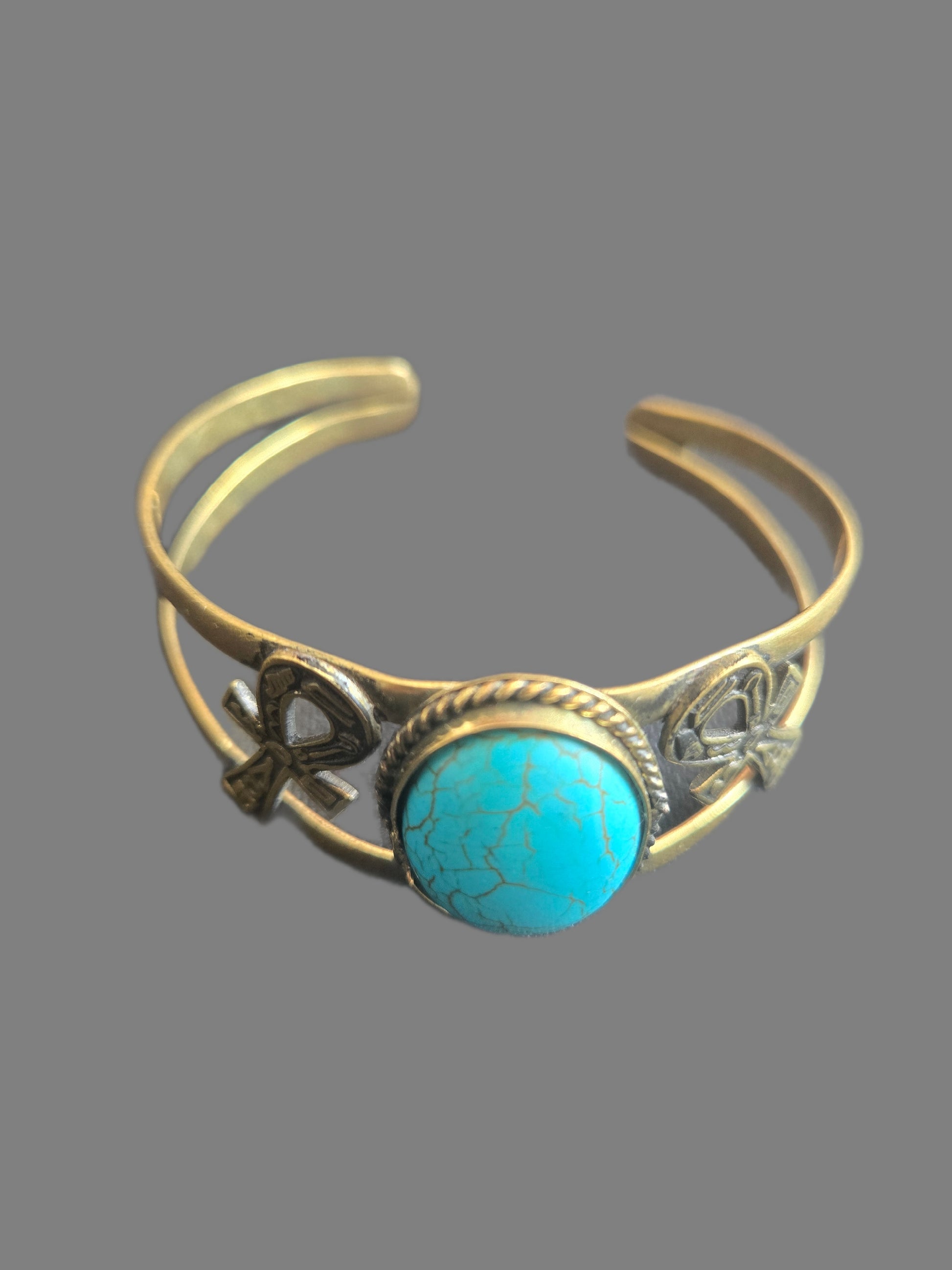 Ankh Armband Türkis · Cuff Armband Edelstein