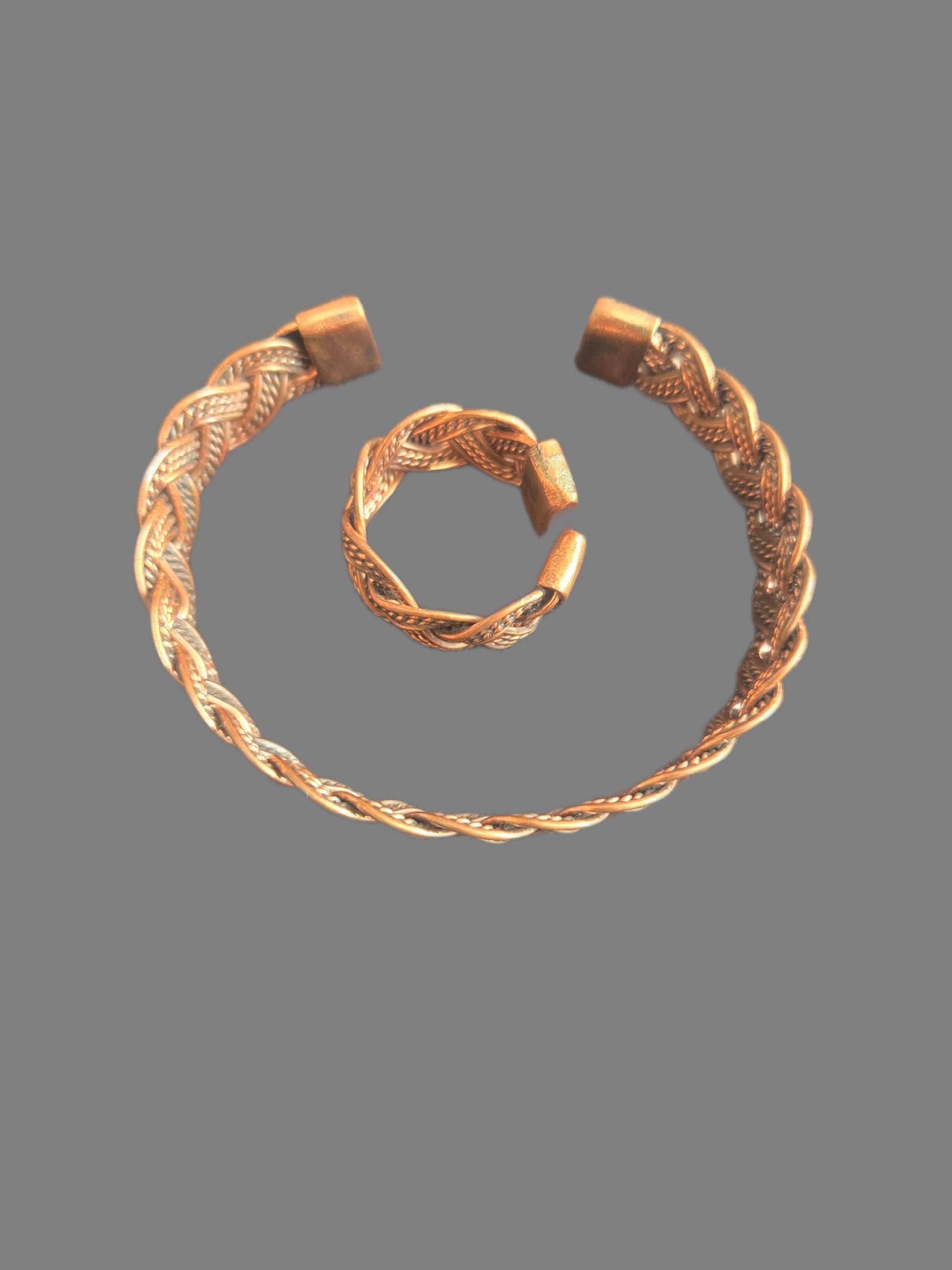 Kupfer Armband & Ring Set